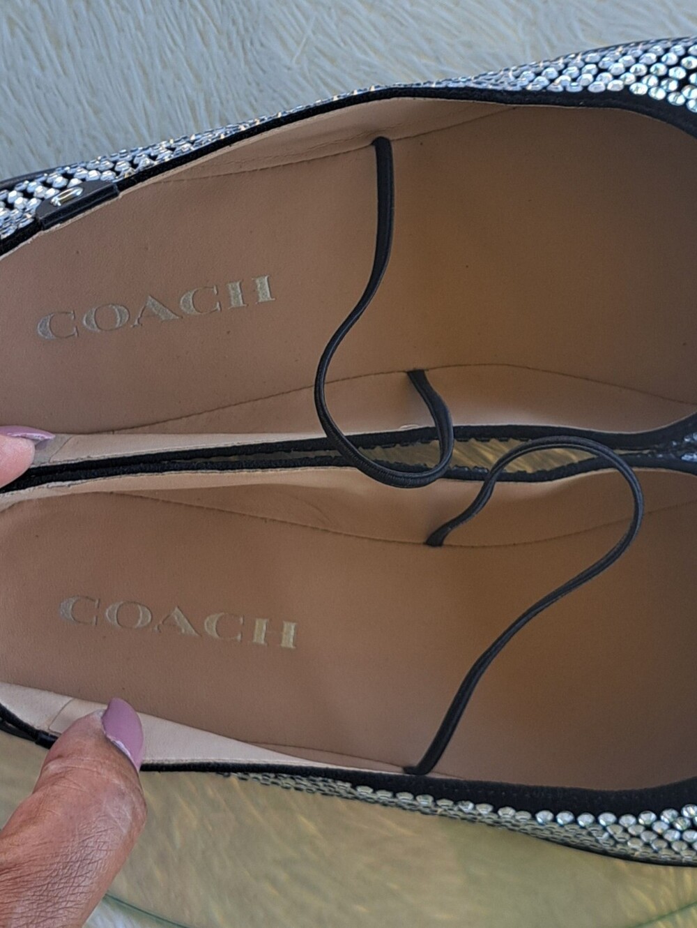 COACH Emilia Crystal Mary Jane Flats - Size 10 - Picture 8 of 10